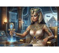 Reina del Antiguo Egipto Puzzle De Madera 500 Piezas Adultos Y Niños,Madera,Deco Pared Goddess,Regalo Ideal,Desafío,Rompecabezas,14 Años+,Anti-estrés,Relax,Reto,Educativo (52x38cm)