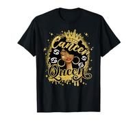 Reina del Cáncer Curly Afro Women It's My Birthday Zodiac Camiseta
