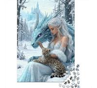Reina del dragón de Invierno_1 Rompecabezas DIY 1000 Piezas para Adultos Todas Edades, Papel Reciclado Resistente, Decoración Mural, Regalo Navideño Festivo 38x26cm/1000pcs