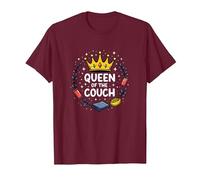 Reina del sofá: Regal Relaxation Funny Lounge Camiseta, Hombre, Granate, XXL