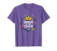 Reina del sofá: Regal Relaxation Funny Lounge Camiseta, Hombre, Morado Jaspeado, XXL