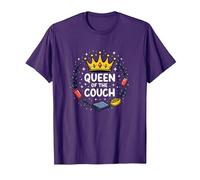 Reina del sofá: Regal Relaxation Funny Lounge Camiseta, Hombre, Morado, XXL