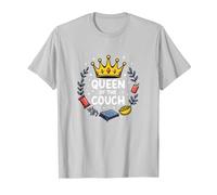 Reina del sofá: Regal Relaxation Funny Lounge Camiseta, Hombre, Plata, XXL