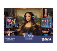 Reina del Transmisión en Vivo de la Mona Lisa Puzzle De Madera Impermeable Puzzles De 1000 Piezas Regalos para Adultos Imposible Rompecabezas Juegos Desafiantes