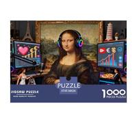 Reina del Transmisión en Vivo de la Mona Lisa Puzzle De Madera Impermeable Puzzles De 1000 Piezas Regalos para Adultos Colorido Rompecabezas Decoración del Hogar