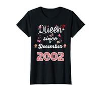 Reina Desde Diciembre 2002 Flores 2002 Diciembre Cumpleaños Camiseta