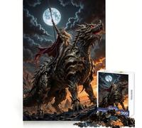 Reina Guerrera Montando un Dragón Bajo la Luz de la Luna, Rompecabezas de 1000 Piezas para Adolescentes, Entrenamiento de Memoria, Escape Pacífico, Corte Impecable, Regalo de Invierno (38x26cm)