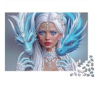 Reina Hielo dragón_1 Rompecabezas 1000 Piezas con Colores Vibrantes Puzzle Terapia De Arte para Pasatiempos En Casa como Cita En Casa 38x26cm/1000pcs