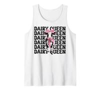 Reina lechera Granjero Lácteos Vaca Granja Lácteos Chica Mamá Coqueta Camiseta sin Mangas