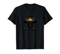 Reina lechera/Rey Vaca realeza Humor Divertido Granja Camiseta, Hombre, Negro, L