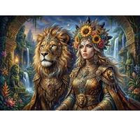 Reina León Puzzle De Madera 1000 Piezas Adultos Y Niños,Rompecabezas,Anti-estrés,Regalo Ideal,Madera,14 Años+,Deco Pared,Desafío,Educativo,Reto,Relax (75x50cm)