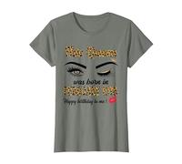 Reina Leopardo Nacida En Febrero 1978 Lindo 44 Cumpleaños Chica Camiseta, Mujer, Verde Militar Jaspeado, L