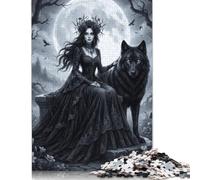 Reina Lobo iluminada por la Luna Rompecabezas 500 Piezas, Puzzle Familiar