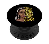Reina Negra Afroamericana Susurró - Soy La Tormenta PopSockets PopGrip Adhesivo