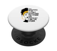 Reina Negra Afroamericana Susurró - Soy La Tormenta PopSockets PopGrip Adhesivo