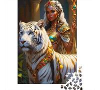 Reina Real Tigre 1000 Piezas Cartón Grueso Rompecabezas Premium para Adultos Desafío Juego Educativo Decoración De Paredes Paquete De Valor 38x26cm/1000pcs