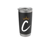 Reina Rey Letra C - Letra favorita con alfabeto de corona Vaso térmico de acero inoxidable de doble pared