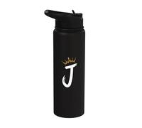 Reina Rey Letra J - Letra favorita con alfabeto de corona Stainless Steel Insulated Water Bottle