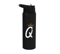 Reina Rey Letra Q - Letra favorita con alfabeto de corona Stainless Steel Insulated Water Bottle