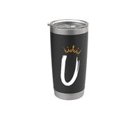 Reina Rey Letra U - Letra favorita con alfabeto de corona Vaso térmico de acero inoxidable de doble pared