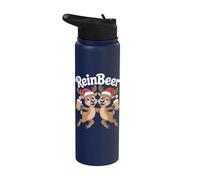 Reinbeer Reno Navidad Santa Fun Stainless Steel Insulated Water Bottle