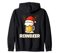 Reinbeer Santa Hat Funny Reindeer Couple Matching Christmas Sudadera con Capucha