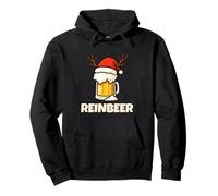 Reinbeer Santa Hat Funny Reindeer Couple Matching Christmas Sudadera con Capucha