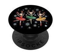 Reindeer Ballet Dancing Christmas Ballet Dance Costume PopSockets PopGrip Adhesivo