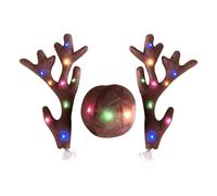 Reindeer Car Antler Set - Christmas Costume Auto Accessory, Festive Holiday Decoration, Lightweight Construction, Easy Mounting Design | Fun Decorative Vehicle, SUV Truck Compatible