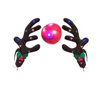 Reindeer Car Antler Set - Christmas Costume Auto Accessory, Festive Holiday Decoration, Lightweight Construction, Easy Mounting Design | Fun Decorative Vehicle, SUV Truck Compatible