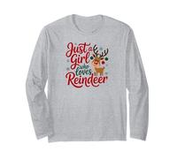 Reindeer Deer Red Reindeer Buck Christmas Xmas Girl Manga Larga