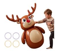 Reindeer Ring Toss Game - Funny Wobbling Inflatable Prop | Reindeer Ring Toss Game - Wobbling Inflatable Decoration Prop For Family Nights Friends School Holiday Party Fun
