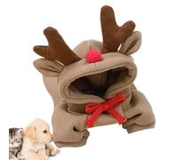Reindeers Dog Outfit, Christmas Elk Traje, Warm Winter Jumpsuit, Fleece Hoodie Apparel, Holiday Party Clothes for Small Dogs Gats Pets Indoor Outdoor, Festive Dress-Up Fun