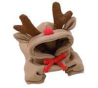 Reindeers Dog Outfit, Christmas Elk Traje, Warm Winter Jumpsuit, Fleece Hoodie Apparel, Holiday Party Clothes for Small Dogs Gats Pets Indoor Outdoor, Festive Dress-Up Fun