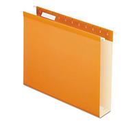 Reinforced 2" Extra Capacity Hanging Folders, Letter, Orange, 25/Box