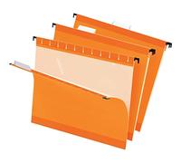 Reinforced Hanging File Folders, Letter, Orange, 25/Box