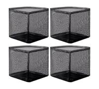 Reinforced Mesh Aquatic Pond Planting Pot, 4 Pieces PVC Durable Reusable Heavy Duty, Pond Plant Baskets, High Density Root Control Container for Garden Balcony Home Decor Square
