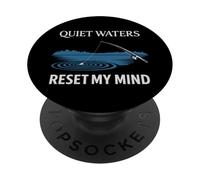 Reinicio de Pesca El Agua aclara mi Mente La Pesca me Ayuda a recargar PopSockets PopGrip Adhesivo