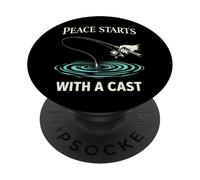 Reinicio de Pesca El Agua aclara mi Mente La Pesca me Ayuda a recargar PopSockets PopGrip Adhesivo