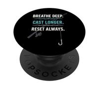 Reinicio de Pesca El Agua aclara mi Mente La Pesca me Ayuda a recargar PopSockets PopGrip Adhesivo