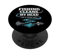 Reinicio de Pesca El Agua aclara mi Mente La Pesca me Ayuda a recargar PopSockets PopGrip Adhesivo