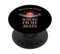 Reinicio de Pesca El Agua aclara mi Mente La Pesca me Ayuda a recargar PopSockets PopGrip Adhesivo