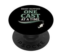 Reinicio de Pesca El Agua aclara mi Mente La Pesca me Ayuda a recargar PopSockets PopGrip Adhesivo
