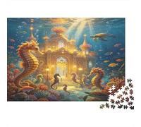 Reino de Caballitos de Mar Puzzle de 1000 Piezas Papel para Adultos Mundo Submarino Relajante Decoración Hogar Regalo 38x26cm/1000pcs