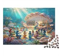 Reino de Sirenas Submarino Puzzle de 1000 Piezas Papel para Adultos Fantasía Paisaje Marítimo Relajación Juego Familiar Regalo 52x38cm/1000pcs