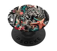 Reino del leopardo en la jungla de la ciudad PopSockets PopGrip Adhesivo