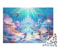 Reino Submarino Místico Puzzle de 1000 Piezas Papel Adultos Escena Fantasía Oceánica Puzzle para Adultos Relajación Enfoque Interacción Decoración Regalo 52x38cm/1000pcs