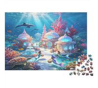Reino Submarino Sirena Puzzle de 1000 Piezas Papel para Adultos Escena Océano Fantasía Relajación Decoración Hogar Diversión Familiar Regalo 38x26cm/1000pcs