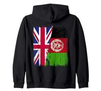 Reino Unido Afganistán Media Bandera británica afgana Herencia Sudadera con Capucha