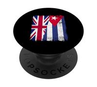 Reino Unido Cuba Media Bandera Herencia Cubana Británica PopSockets PopGrip Adhesivo
